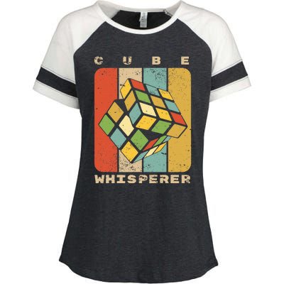 Puzzle Cube Whisperer Vintage Speed Cubing Math Enza Ladies Jersey Colorblock Tee