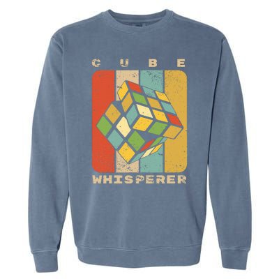 Puzzle Cube Whisperer Vintage Speed Cubing Math Garment-Dyed Sweatshirt