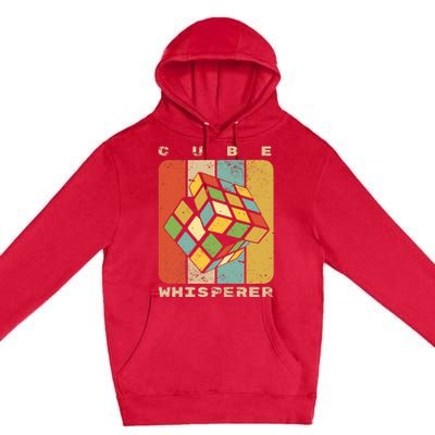 Puzzle Cube Whisperer Vintage Speed Cubing Math Premium Pullover Hoodie