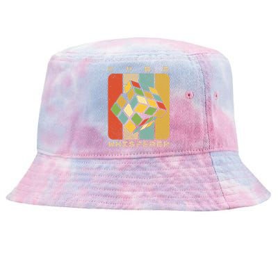 Puzzle Cube Whisperer Vintage Speed Cubing Math Tie-Dyed Bucket Hat