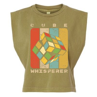 Puzzle Cube Whisperer Vintage Speed Cubing Math Garment-Dyed Women's Muscle Tee