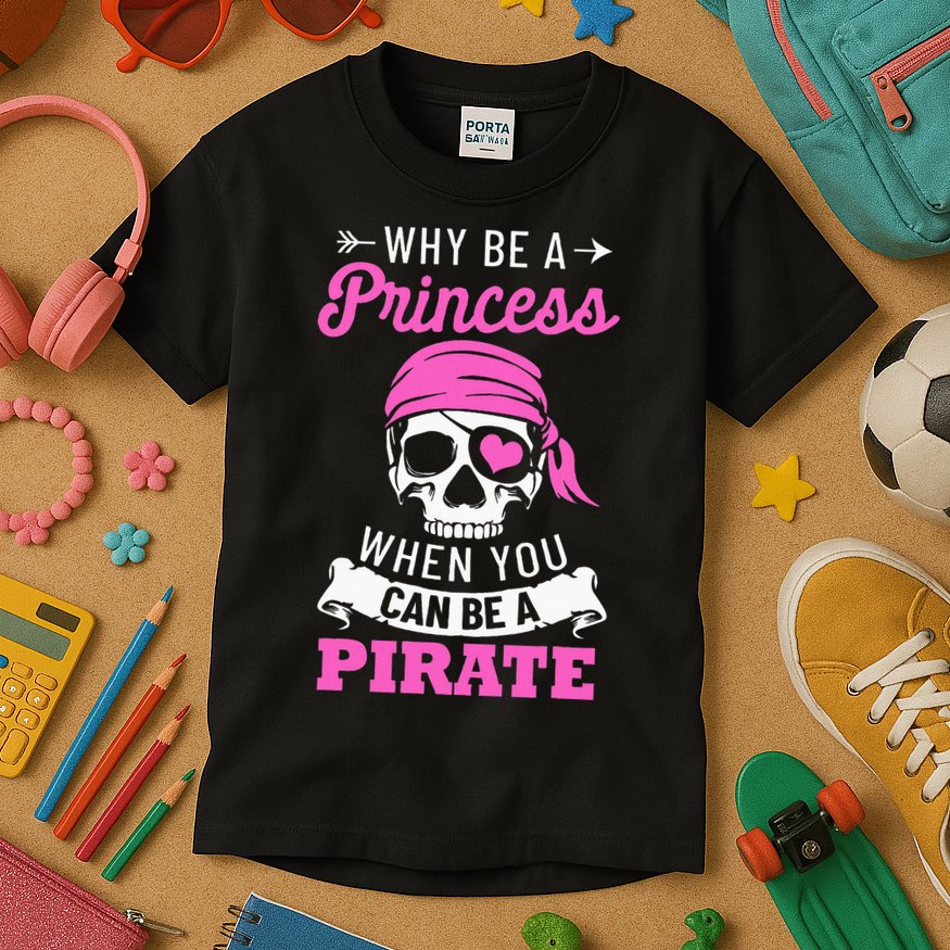 Pirate Costume Why Be A Princess When You Can Be A Pirate Kids T-Shirt