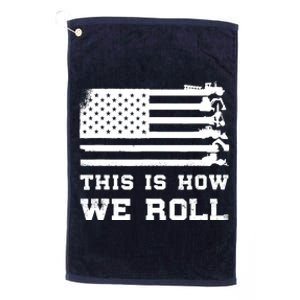 Patriotic Construction Worker USA Heavy Equipment Operator Platinum Collection Golf Towel