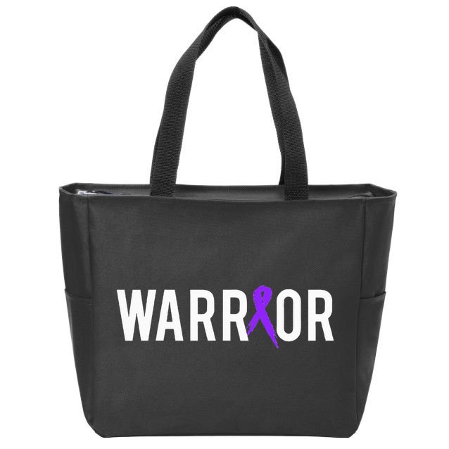 Pancreatic Cancer Warrior Design Gift For Cancer Awareness  Zip Tote Bag