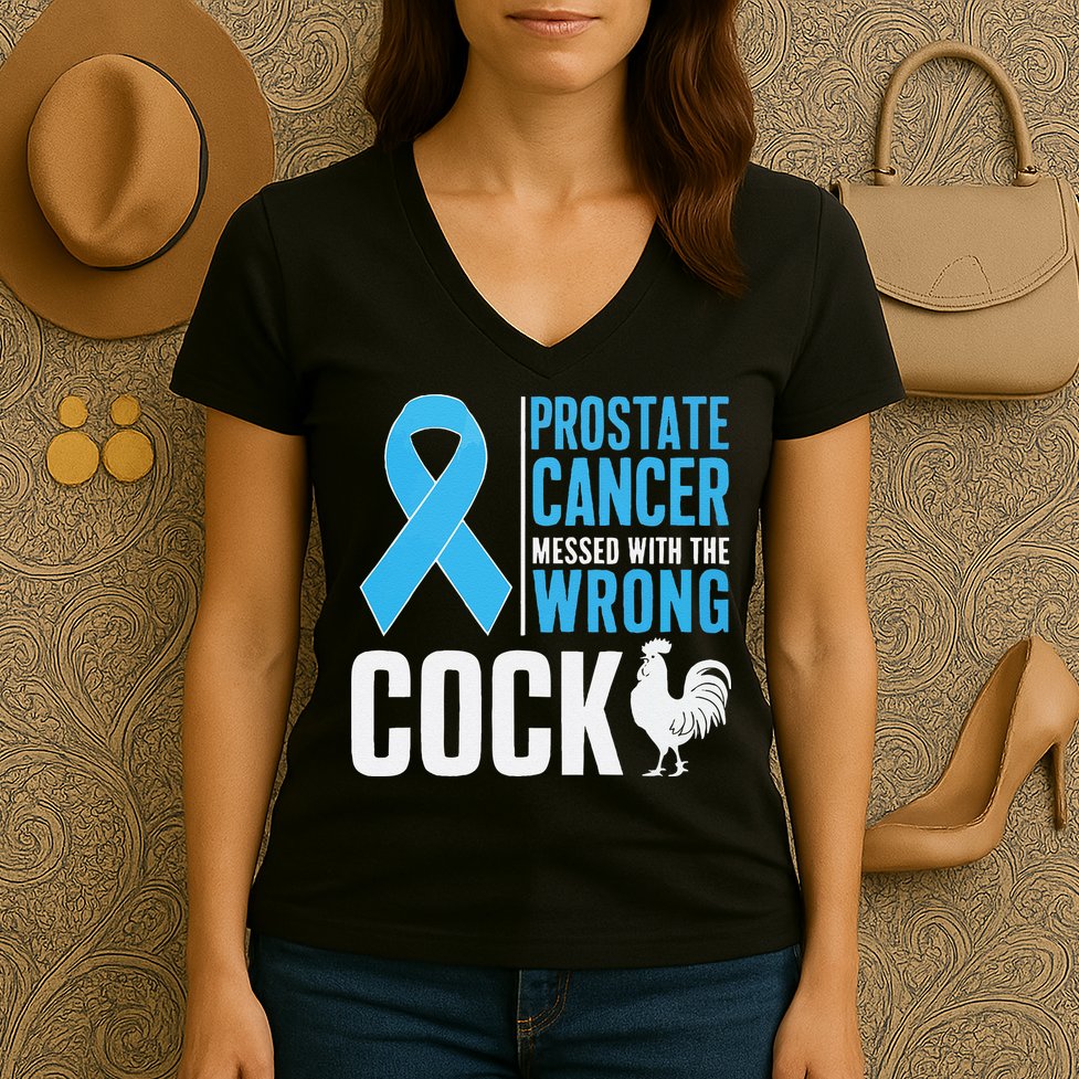 Prostate Cancer Warrior Prostate Cancer Awareness Women's V-Neck T-Shirt