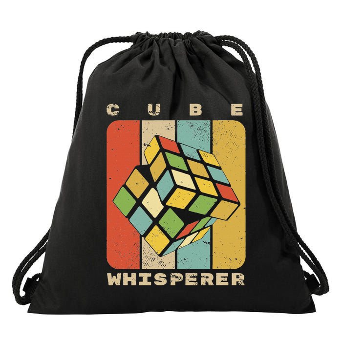 Puzzle Cube Whisperer Vintage Speed Cubing Math Drawstring Bag