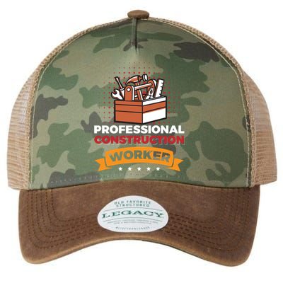 Professional Construction Worker Funny Gift Legacy Tie Dye Trucker Hat