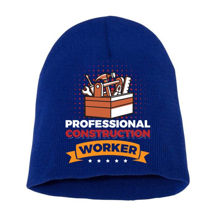 Professional Construction Worker Funny Gift Short Acrylic Beanie