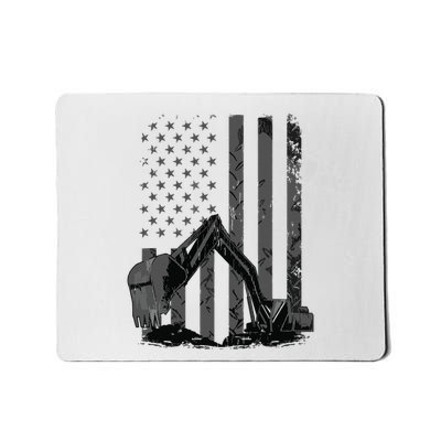 Patriotic Construction Worker Excavator Operator Digger Cool Mousepad