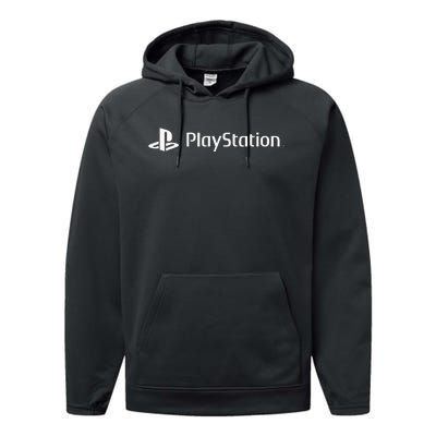 Playstation Classic White Gaming Logo Start Gaming Today Performance Fleece Hoodie