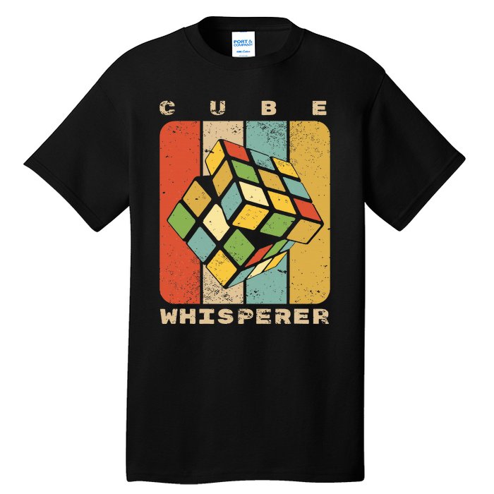 Puzzle Cube Whisperer Vintage Speed Cubing Math Tall T-Shirt