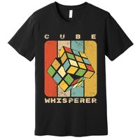 Puzzle Cube Whisperer Vintage Speed Cubing Math Premium T-Shirt