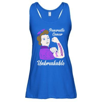 Pancreatic Cancer Warrior Unbreakable Pancreatic Cancer Gift Ladies Essential Flowy Tank