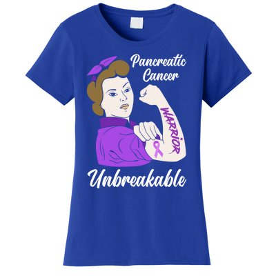 Pancreatic Cancer Warrior Unbreakable Pancreatic Cancer Gift Women's T-Shirt