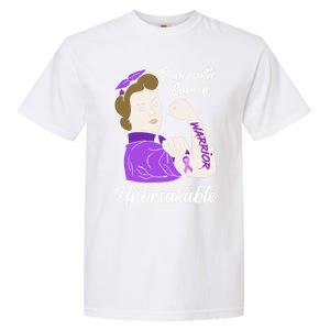 Pancreatic Cancer Warrior Unbreakable Pancreatic Cancer Gift Garment-Dyed Heavyweight T-Shirt