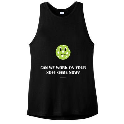 Pickleball Can We Work On Your Soft Game Now Ladies PosiCharge Tri-Blend Wicking Tank