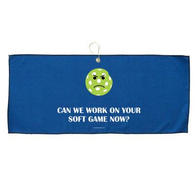 Pickleball Can We Work On Your Soft Game Now Large Microfiber Waffle Golf Towel
