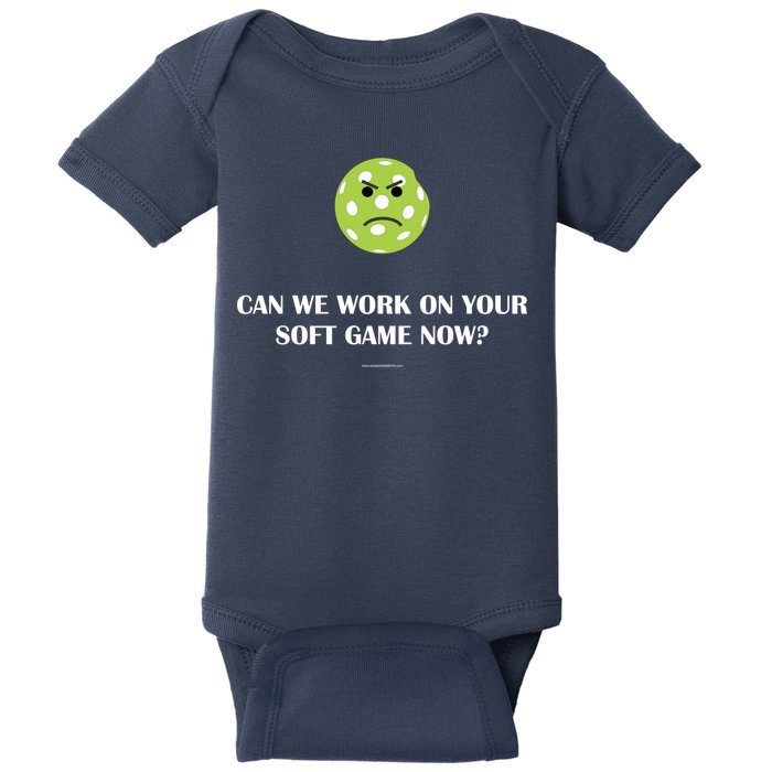 Pickleball Can We Work On Your Soft Game Now Baby Bodysuit