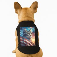 Patriotic Cat With Us Flag 4th Of July Doggie Tank