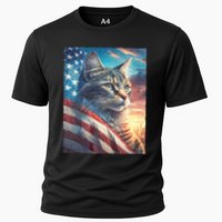 Patriotic Cat With Us Flag 4th Of July Performance Shirt
