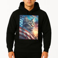 Patriotic Cat With Us Flag 4th Of July Hoodie