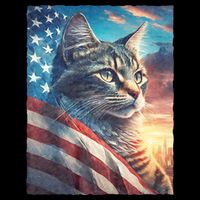 Patriotic Cat With Us Flag 4th Of July Bucket Hat