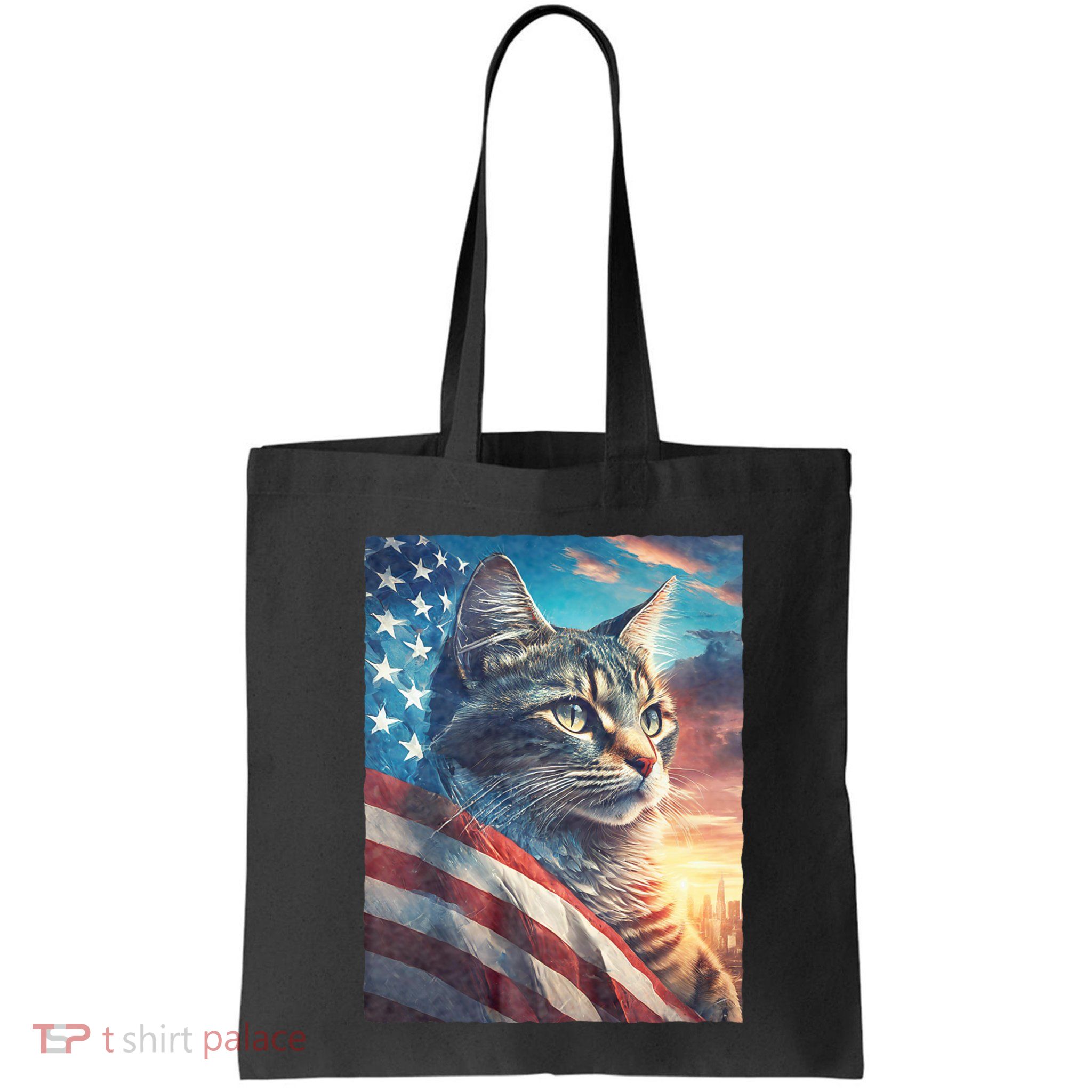 Patriotic Cat With Us Flag 4th Of July Bag