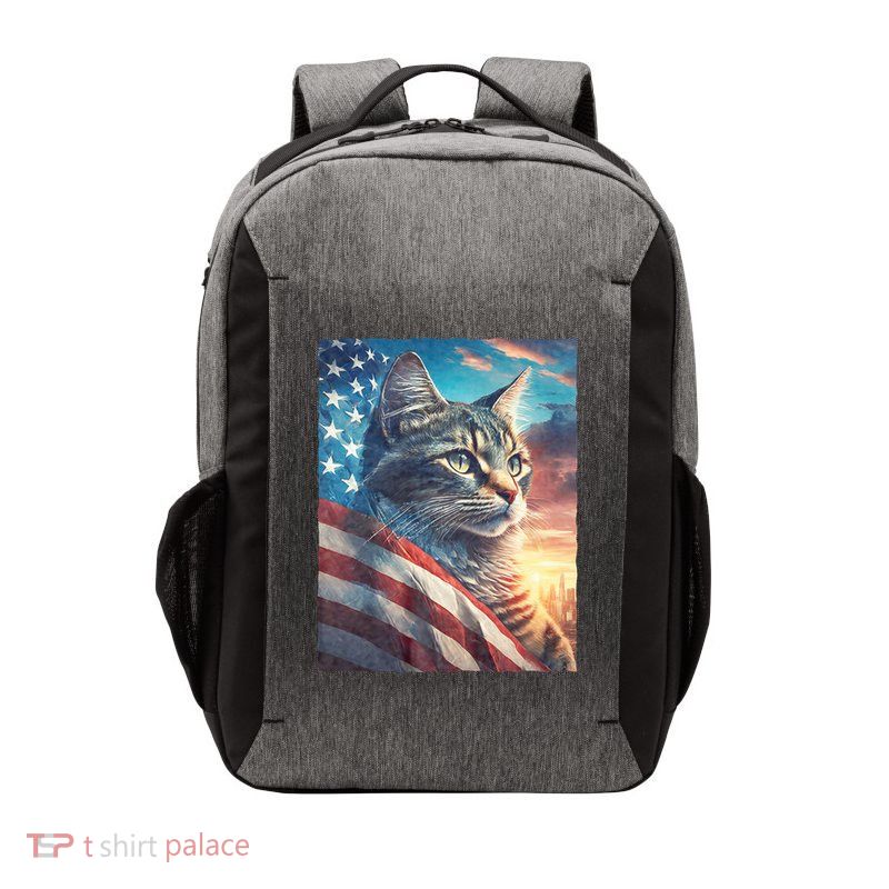 Patriotic Cat With Us Flag 4th Of July Vector Backpack