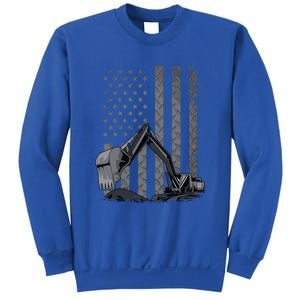 Patriotic Construction Worker Excavator Operator Digger Cool Cool Gift Sweatshirt