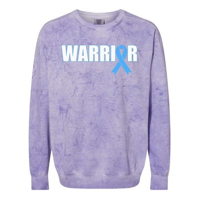 Prostate Cancer Warrior Light Blue Ribbon Colorblast Crewneck Sweatshirt