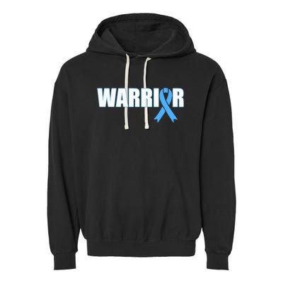 Prostate Cancer Warrior Light Blue Ribbon Garment-Dyed Fleece Hoodie