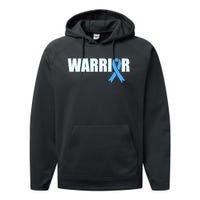 Prostate Cancer Warrior Light Blue Ribbon Performance Fleece Hoodie