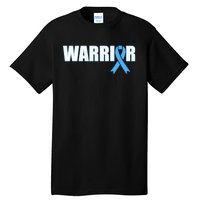 Prostate Cancer Warrior Light Blue Ribbon Tall T-Shirt