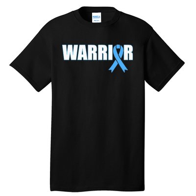 Prostate Cancer Warrior Light Blue Ribbon Tall T-Shirt