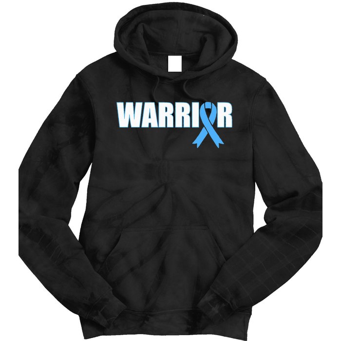 Prostate Cancer Warrior Light Blue Ribbon Tie Dye Hoodie