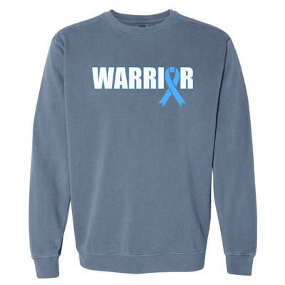 Prostate Cancer Warrior Light Blue Ribbon Garment-Dyed Sweatshirt