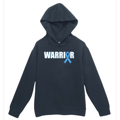 Prostate Cancer Warrior Light Blue Ribbon Urban Pullover Hoodie