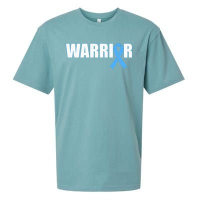 Prostate Cancer Warrior Light Blue Ribbon Sueded Cloud Jersey T-Shirt