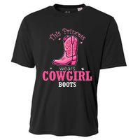 Princess Cowgirl Wears Western Cowboy Boots Farm Cooling Performance Crew T-Shirt