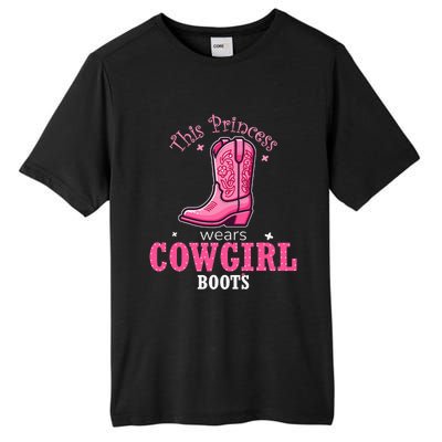 Princess Cowgirl Wears Western Cowboy Boots Farm Tall Fusion ChromaSoft Performance T-Shirt