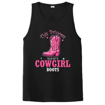 Princess Cowgirl Wears Western Cowboy Boots Farm PosiCharge Competitor Tank