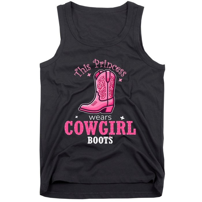 Princess Cowgirl Wears Western Cowboy Boots Farm Tank Top