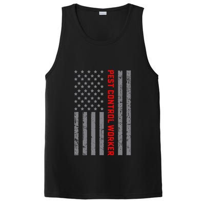 Pest Control Worker Vintage Us Flag For Dad PosiCharge Competitor Tank