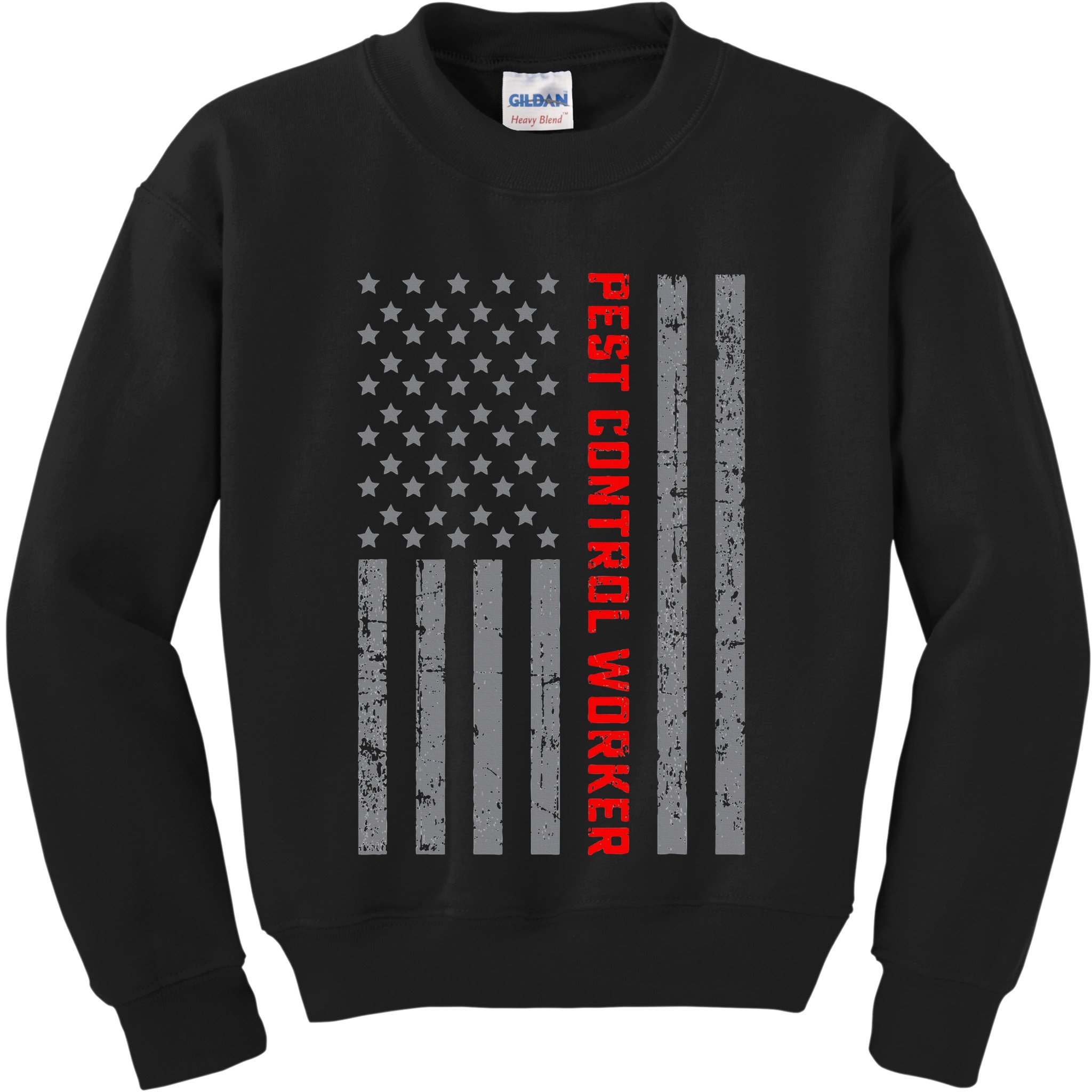 Pest Control Worker Vintage Us Flag For Dad Kids Sweatshirt
