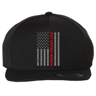 Pest Control Worker Vintage Us Flag For Dad Wool Snapback Cap