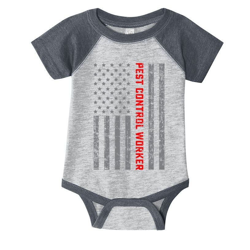 Pest Control Worker Vintage Us Flag For Dad Infant Baby Jersey Bodysuit