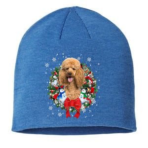 Poodle Christmas Wreath Ornat Decoration Dog Xmas Pajama Gift Sustainable Beanie