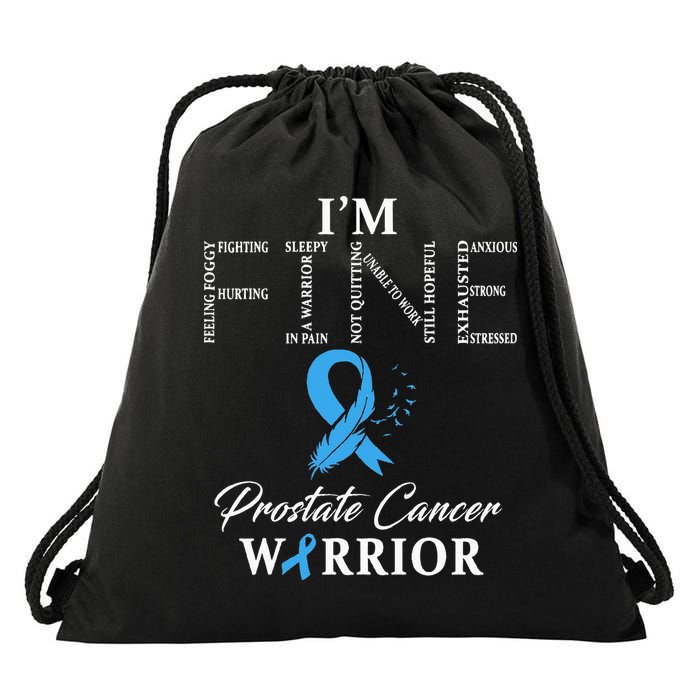 Prostate Cancer Warrior Im Fine Drawstring Bag
