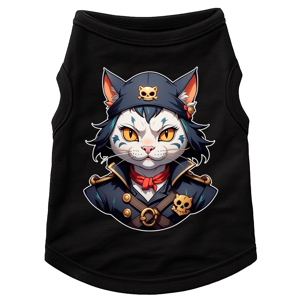 Pirate Cat With Bandana Doggie Tank
