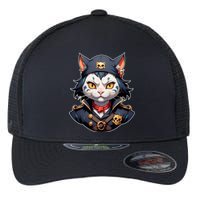 Pirate Cat With Bandana Flexfit Unipanel Trucker Cap